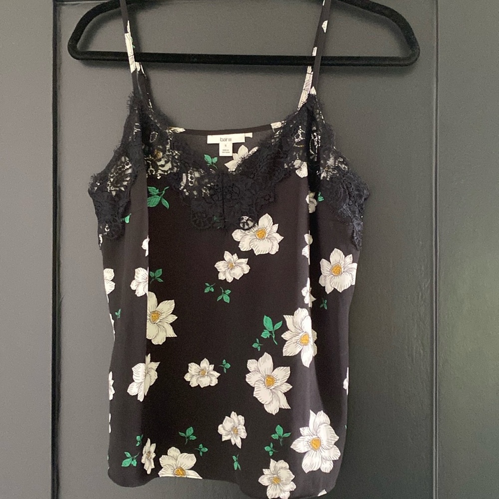 Women's Bar lll Floral Camisole Tank Black Sz S